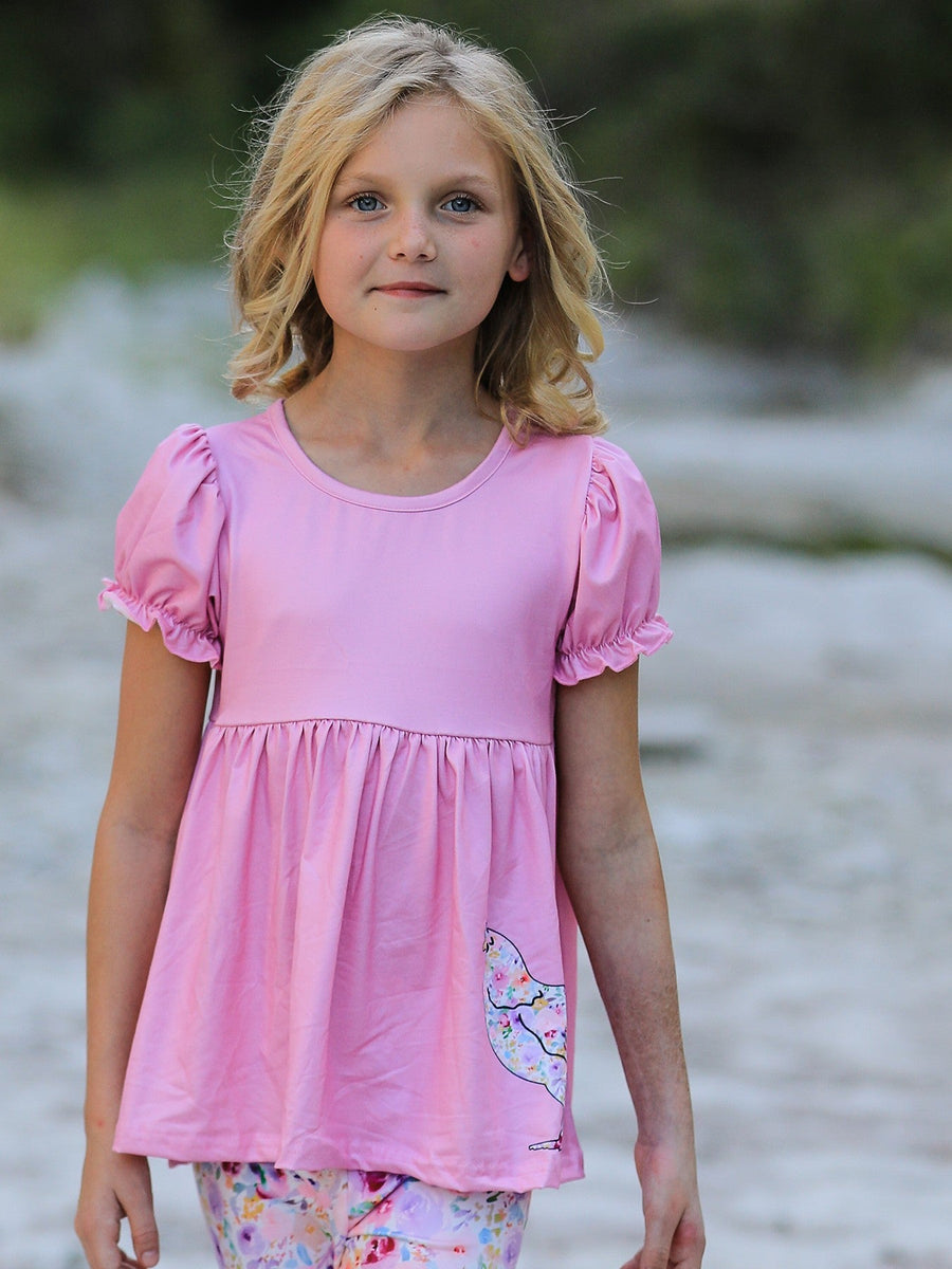 Pink Girls Farm Animals Bell Bottoms outfit