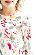 Holly Jolly Christmas L/S Ruffle Tee - 3