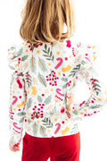 Holly Jolly Christmas L/S Ruffle Tee - 7