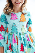 Oh Christmas Tree L/S Pocket Twirl Dress - 1