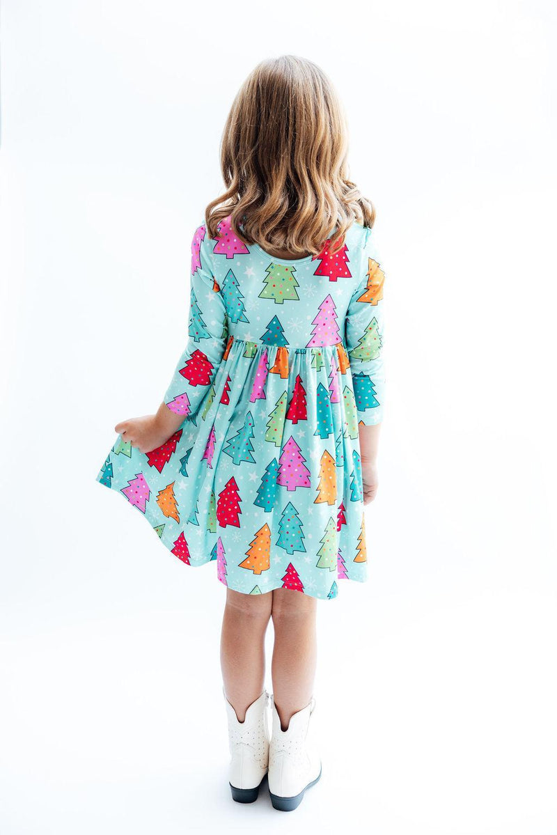 Oh Christmas Tree L/S Pocket Twirl Dress - 6