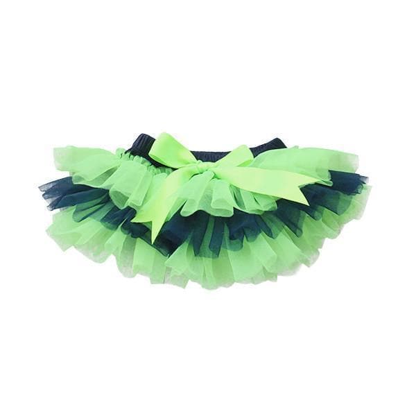 SALE Game Day Navy and Neon Green Ruffle Tutu Bloomer - 1