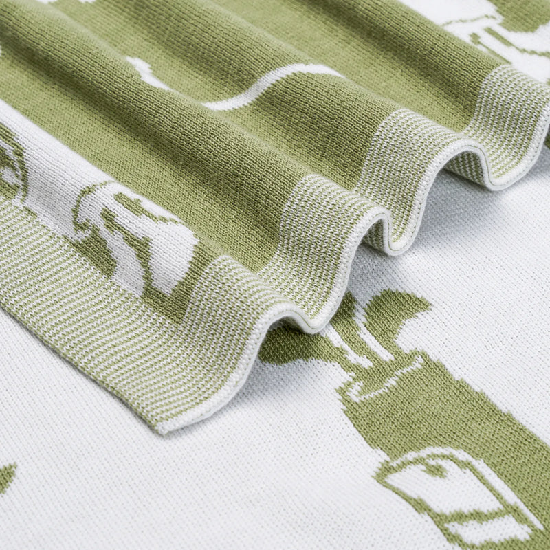 Golf Jacquard Knit Baby Blanket - 5