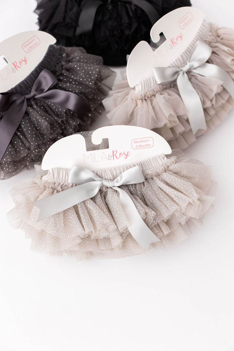 SALE Silver Glitter Ruffle Tutu Bloomer - 3