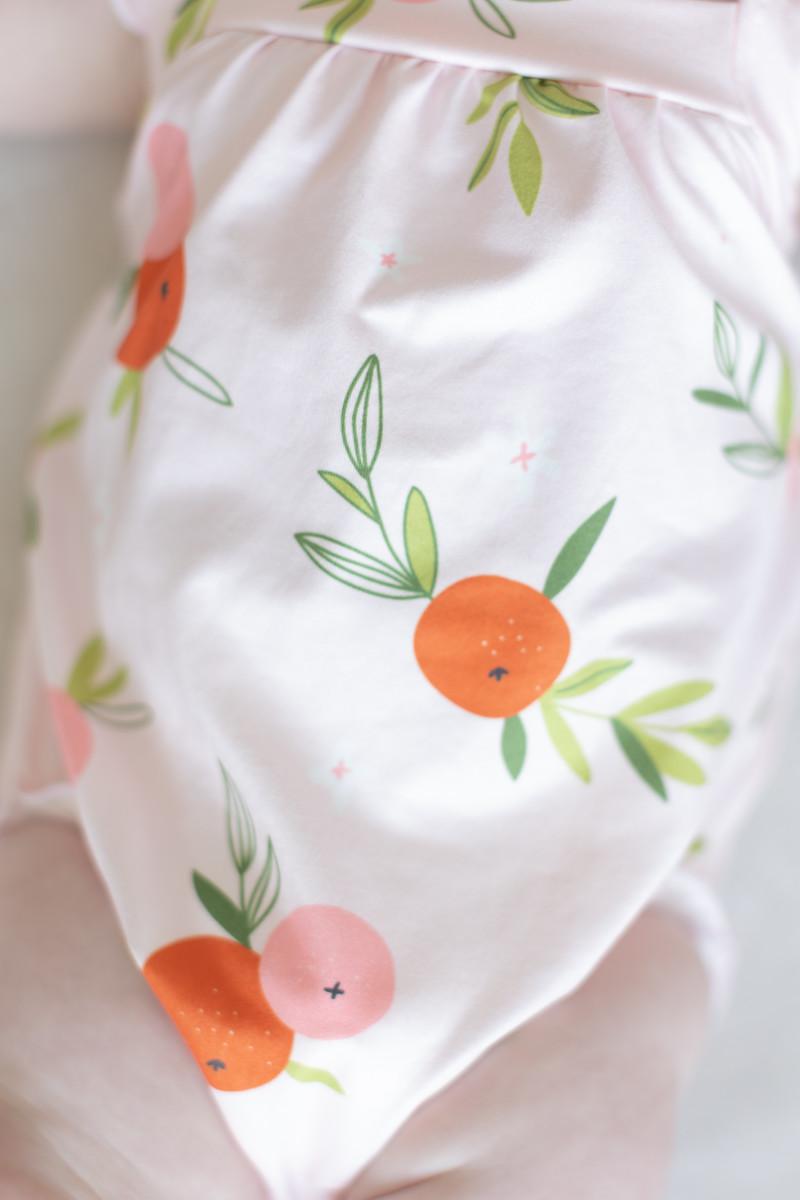 Tangerine Ruffle Cross Back Romper - 4