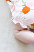 Tangerine Ruffle Cross Back Romper - 5
