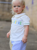 "Jesus Loves Me "Embroidered Toddler Boys'Set - 4