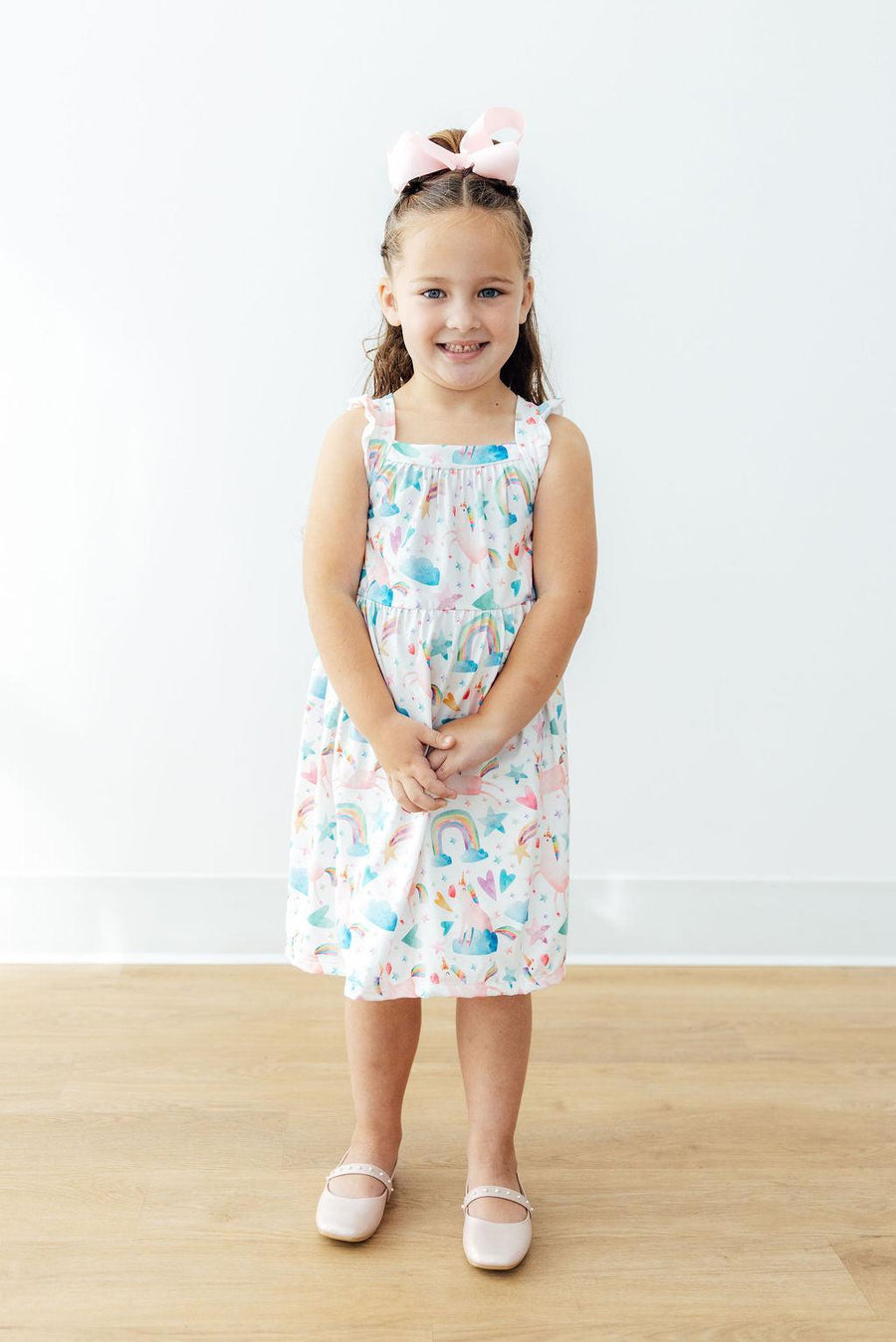 Unicorn Kisses Ruffle Cross Back Dress