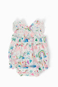 Unicorn Kisses Ruffle Cross Back Romper - 2