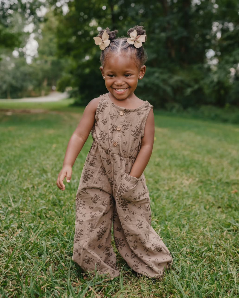 Wren Button Front Jumpsuit - Sepia Garden - 2
