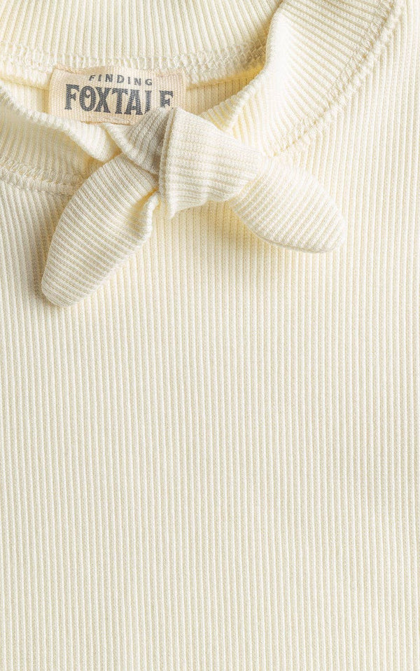 Corduroy Flower Child Flares pants with Vanilla Cream Ribbed Top