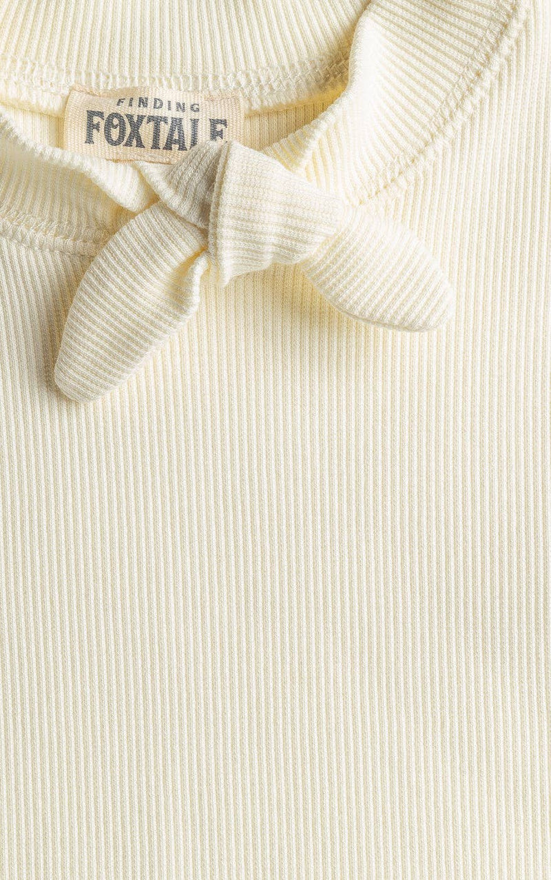 Corduroy Flower Child Flares pants with Vanilla Cream Ribbed Top - 3