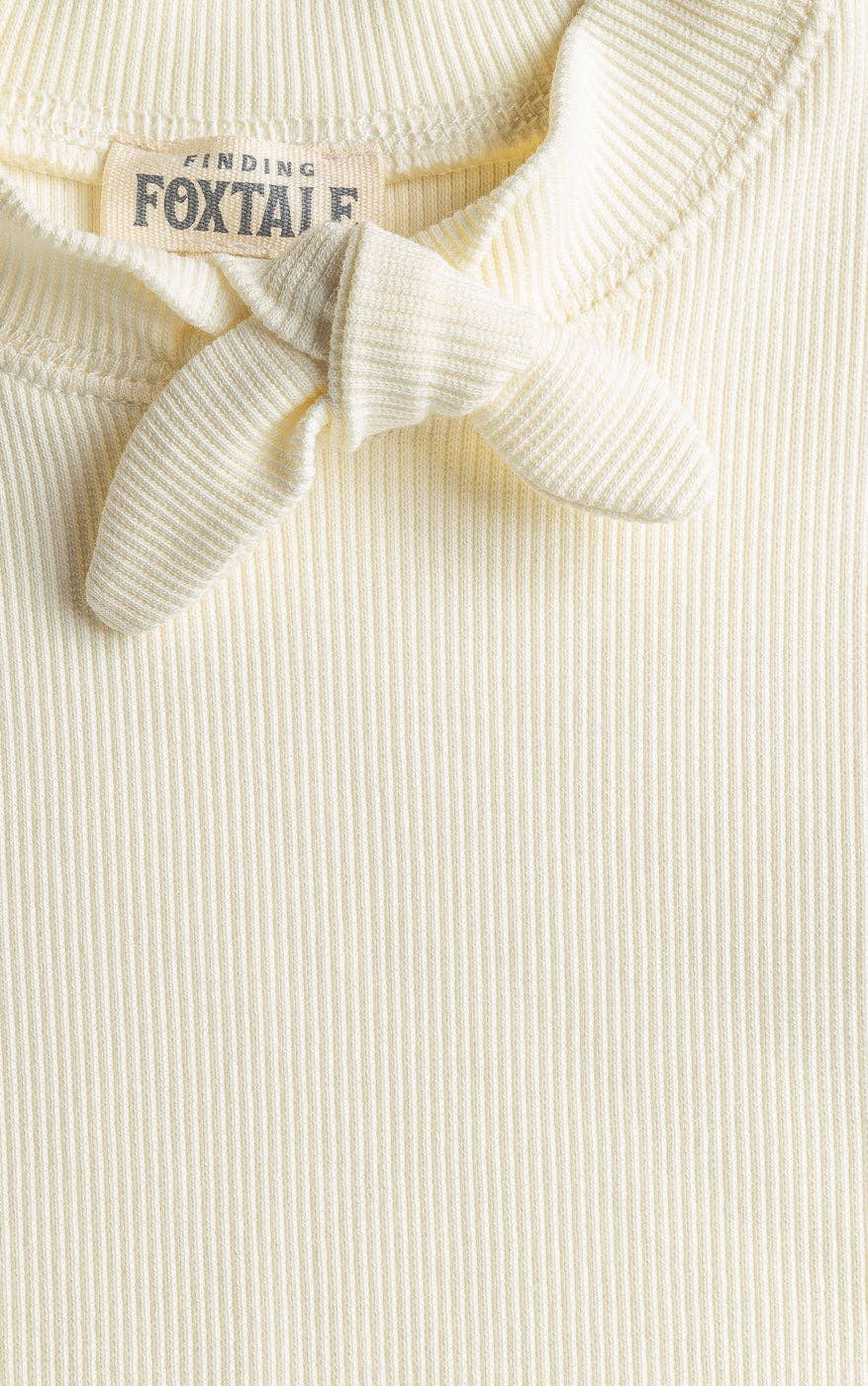 Corduroy Flower Child Flares pants with Vanilla Cream Ribbed Top