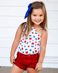Adley One Shoulder Leotard - Patriotic Popsicles - 1