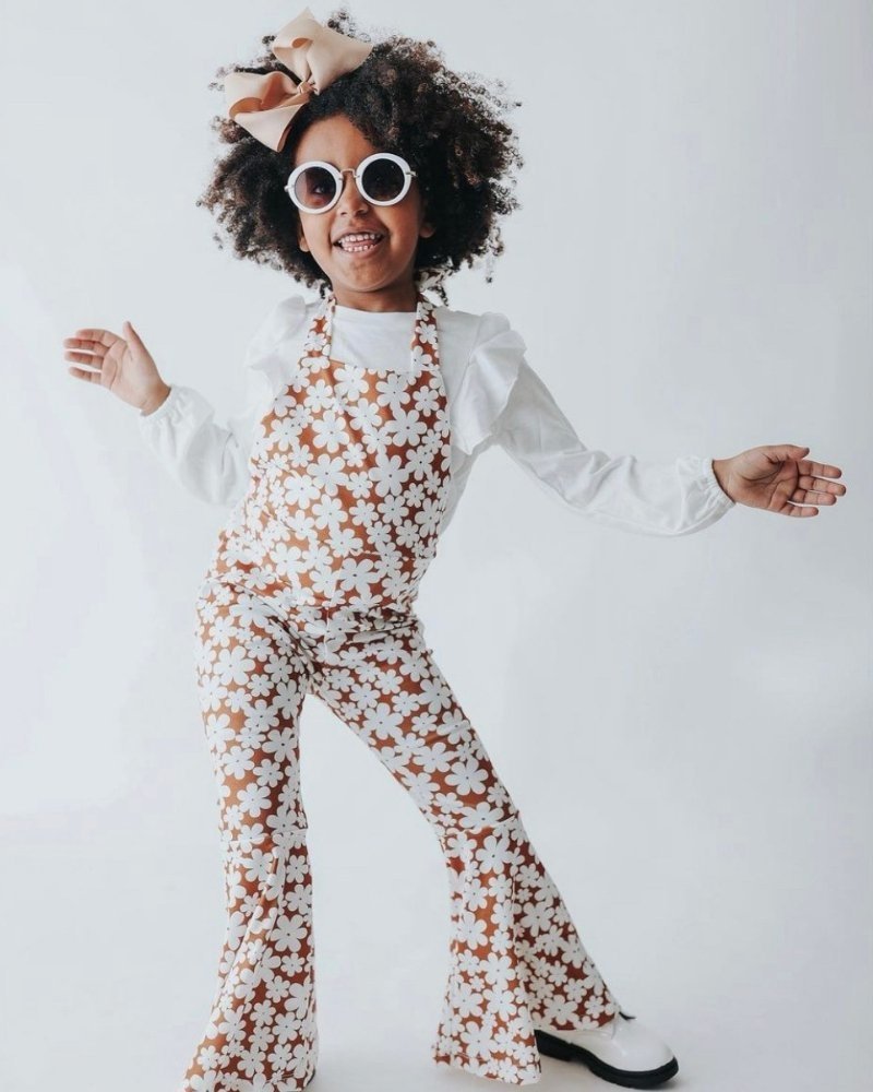 Andi Pleated Bell Bottom Jumpsuit - Flower Child - 6