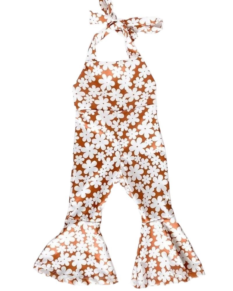 Andi Pleated Bell Bottom Jumpsuit - Flower Child - 3