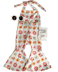 Andi Pleated Bell Bottom Jumpsuit - Retro Blooms - 2
