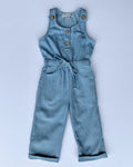 Ari Button Front Denim Jumpsuit - Light Wash - 4
