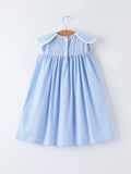 Blue Peter Pan Collar Christening Girls Dress - 2