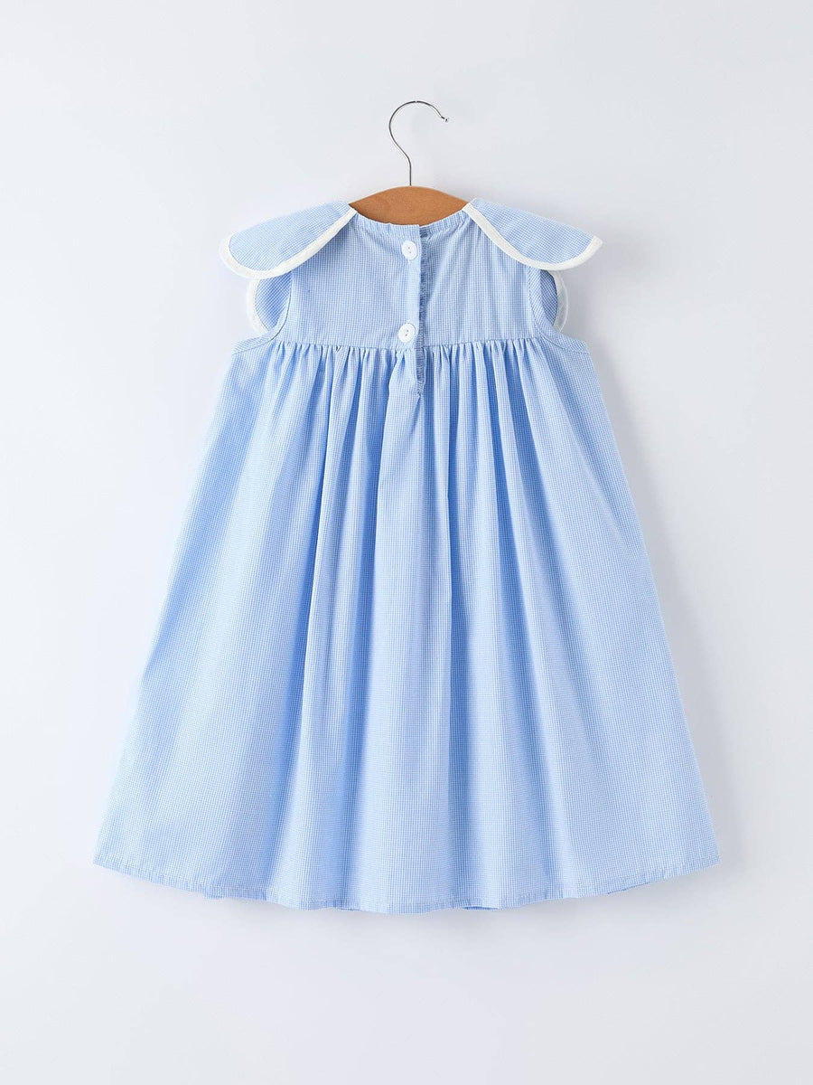 Blue Peter Pan Collar Christening Girls Dress