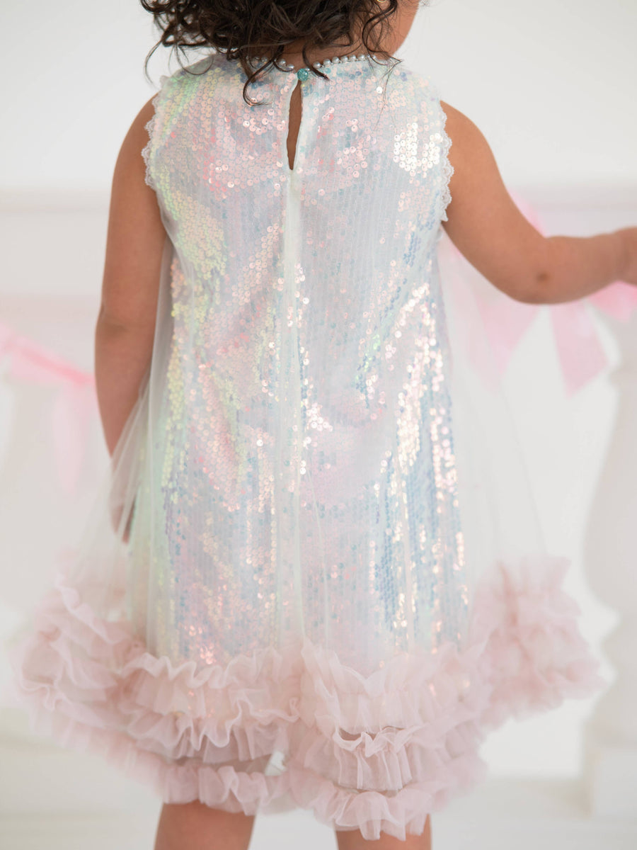 Blush Sparkle Tulle Party Dress | Girls Party Dress