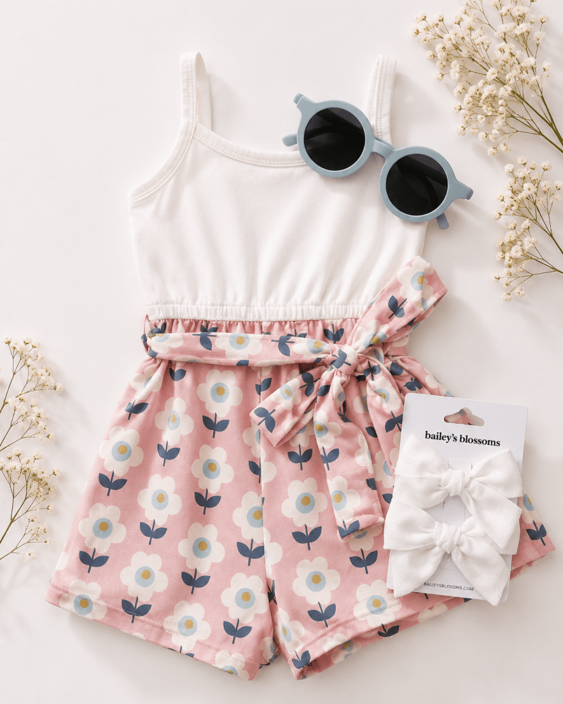 Betty Camisole Romper - Floral Rose - 1