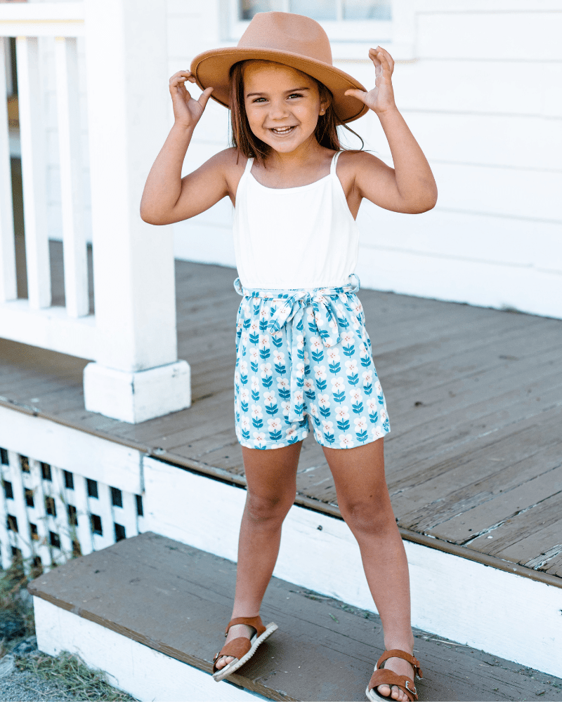 Betty Camisole Romper - Floral Sky - 2
