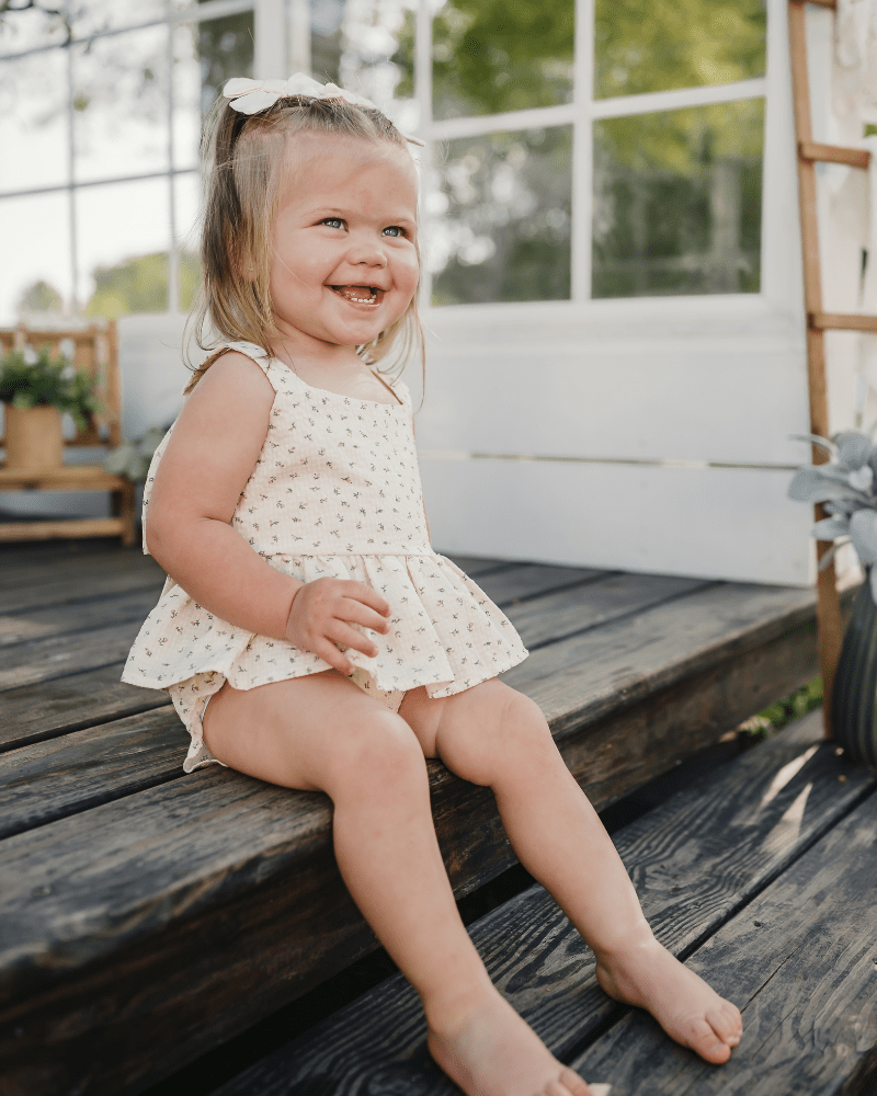 Birdie Bow Front Top & Bloomer Set - Petit Fleur - 3
