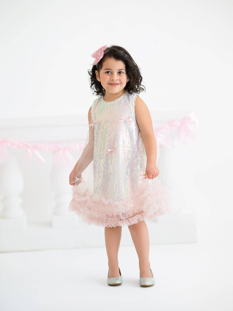 Blush Sparkle Tulle Party Dress | Girls Party Dress