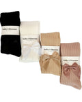 Collette Ribbed Satin Bow Tights - 3