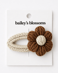 Crochet Daisy Clip - Mocha - 1