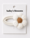 Crochet Daisy Clip - White - 1