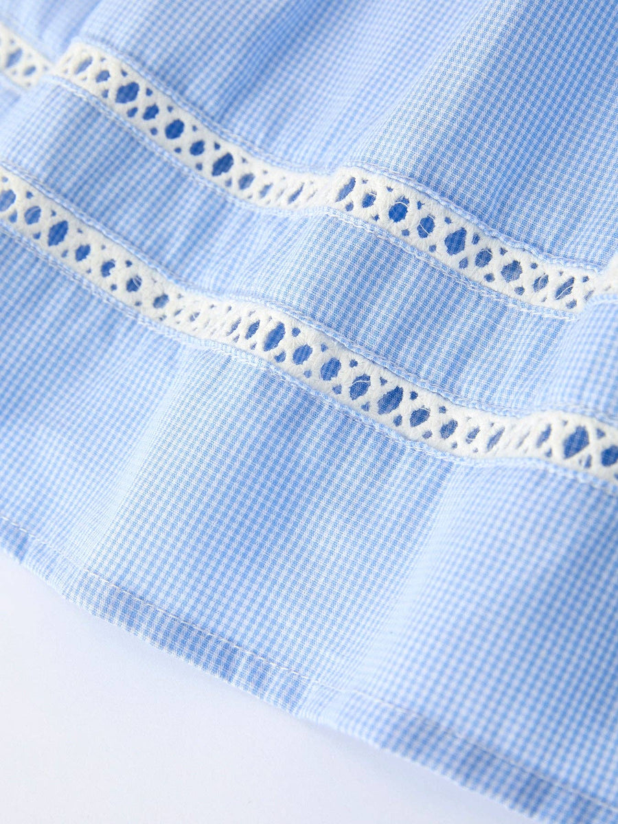 Blue Peter Pan Collar Christening Girls Dress