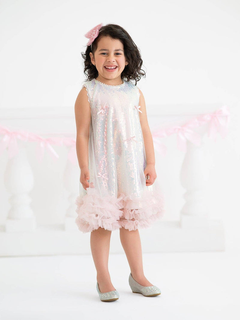 Blush Sparkle Tulle Party Dress | Girls Party Dress - 3