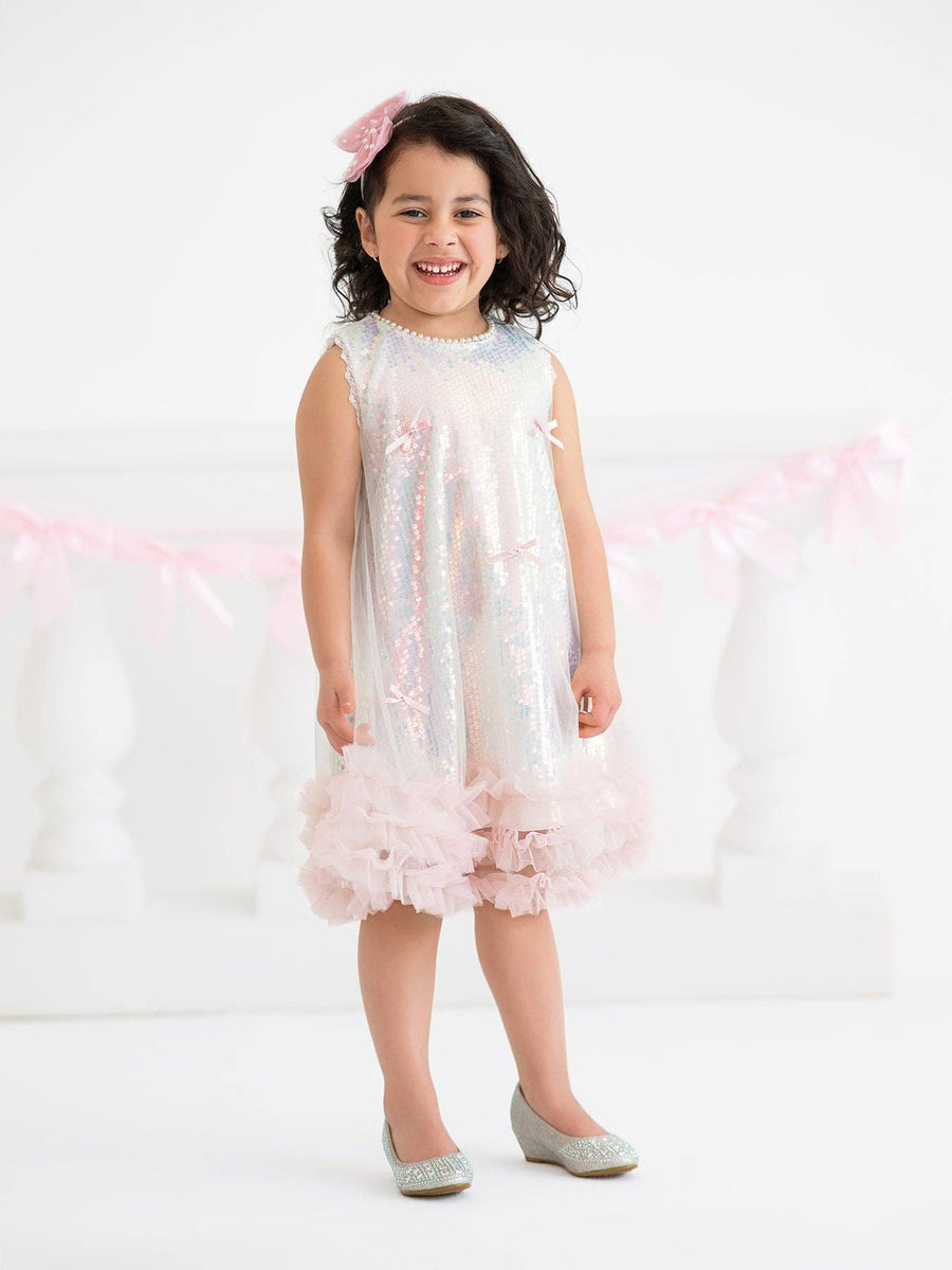 Blush Sparkle Tulle Party Dress | Girls Party Dress