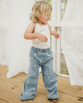 Daisy Mae Wide Leg Embroidered Jean - Light Wash - 2