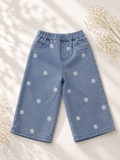 Daisy Mae Wide Leg Embroidered Jean - Light Wash - 3
