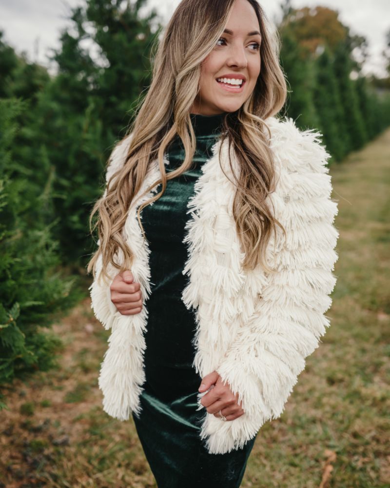 Delta Mock Neck Dress - Hunter Green Velour - 6