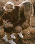 Delta Mock Neck Dress - Umber Velour - 2