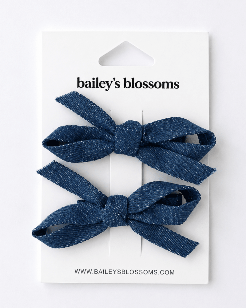 Denim Piggie Sets - Medium Denim - 1