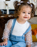 Destinee Sheer Dot Sleeve Top & Leotard - White - 5
