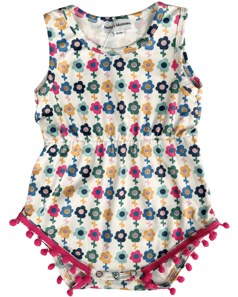 Dillon Pom Pom Romper - Mod Blooms - 3
