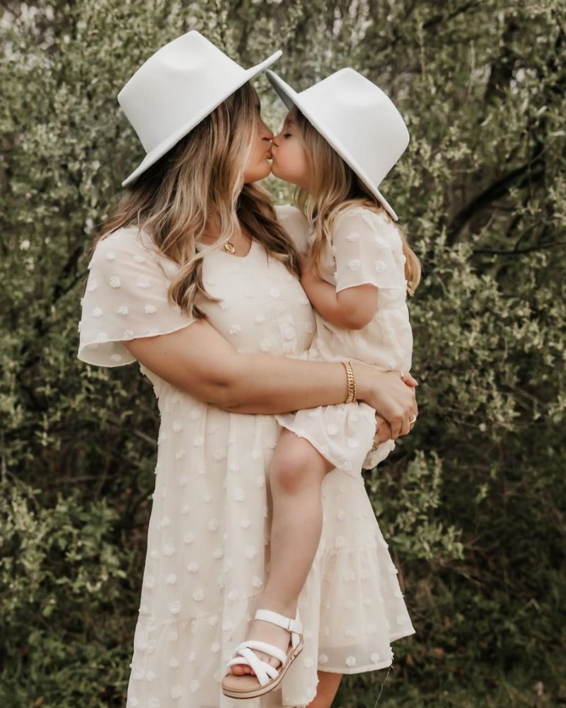 Eden Short Sleeve Dot Dress - Ivory - 1