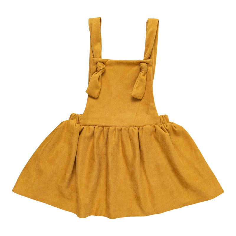 Mustard Faux Suede Pinafore - 3