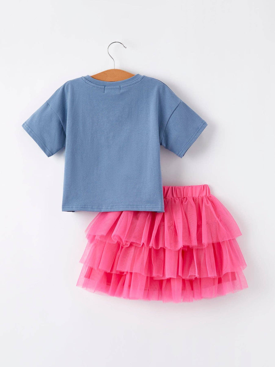 "Merica" Tee & Pink Tulle Skirt Set