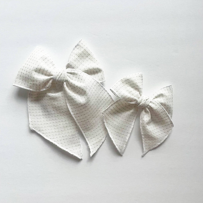 White Dashed Elle Bow - 1