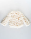 Fatima Faux Shag Layered Jacket - Ivory - 9