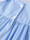 Blue Peter Pan Collar Christening Girls Dress - 4