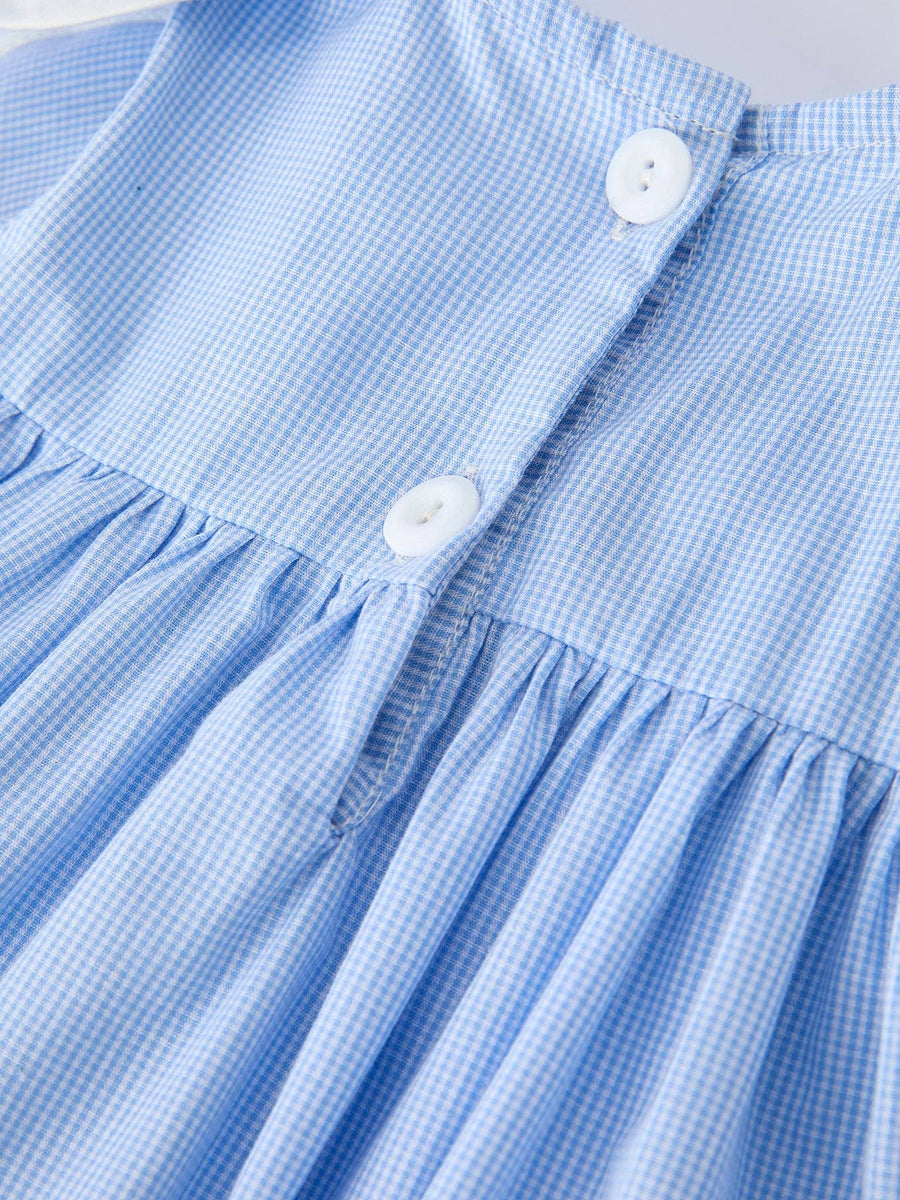 Blue Peter Pan Collar Christening Girls Dress