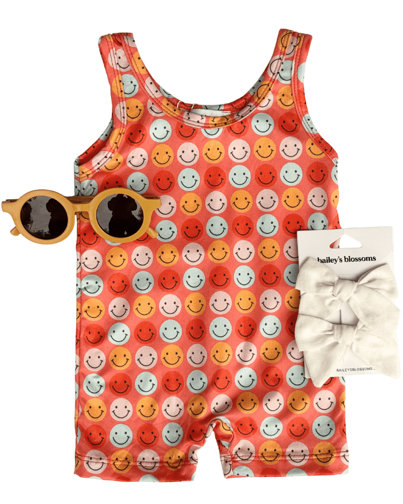 Gigi Bikeshort Romper - Don't Worry Be Happy - 3